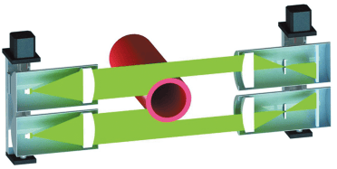 光电型测量范围可调双测头的典型应用形式